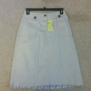 Kaki Jean skirt modest  no splits size 6